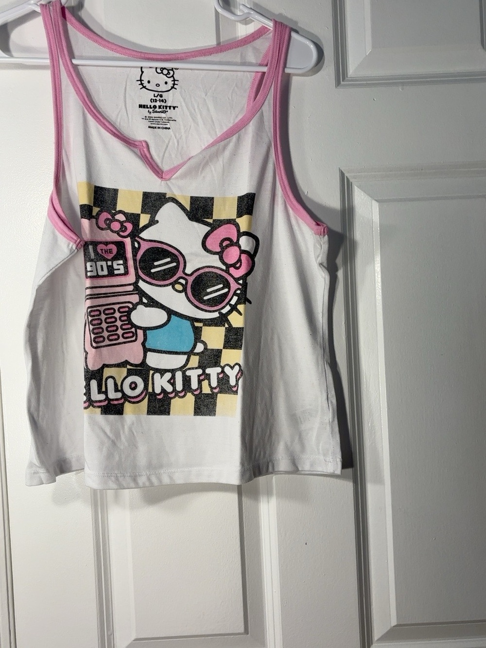 Hello Kitty Girls Pink, White & Cream Graphic Tee & Tank Set - Picture 7 of 11